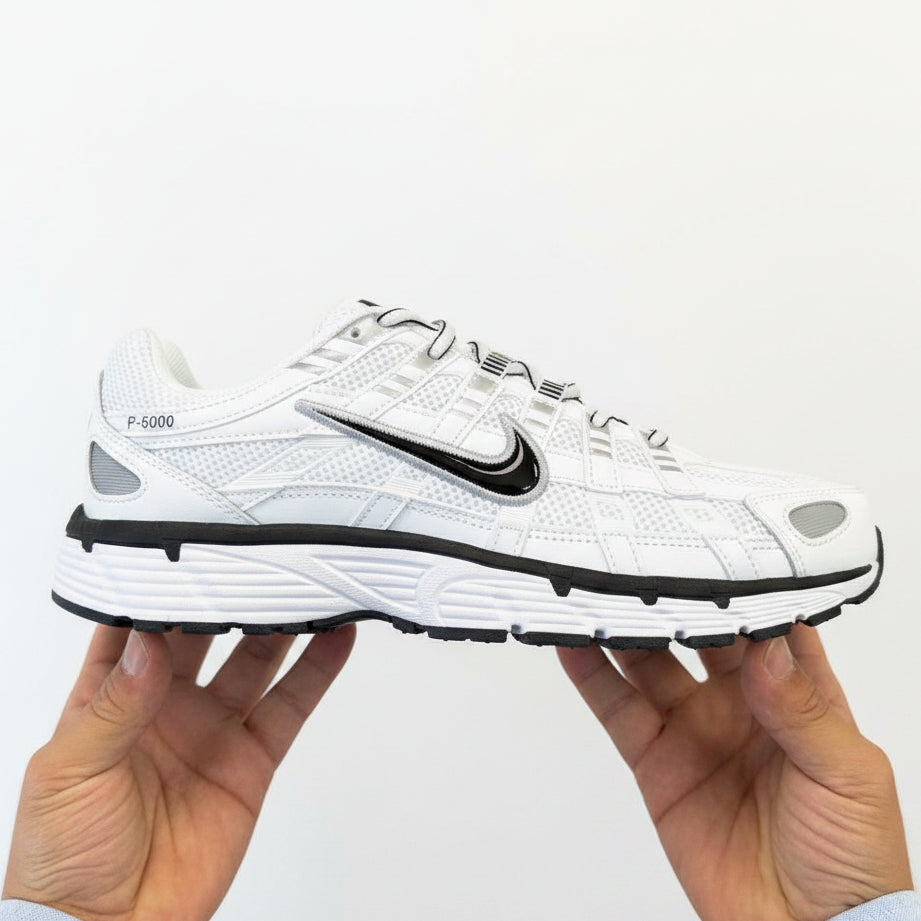 Nike P-6000 White Metallic Silver Black