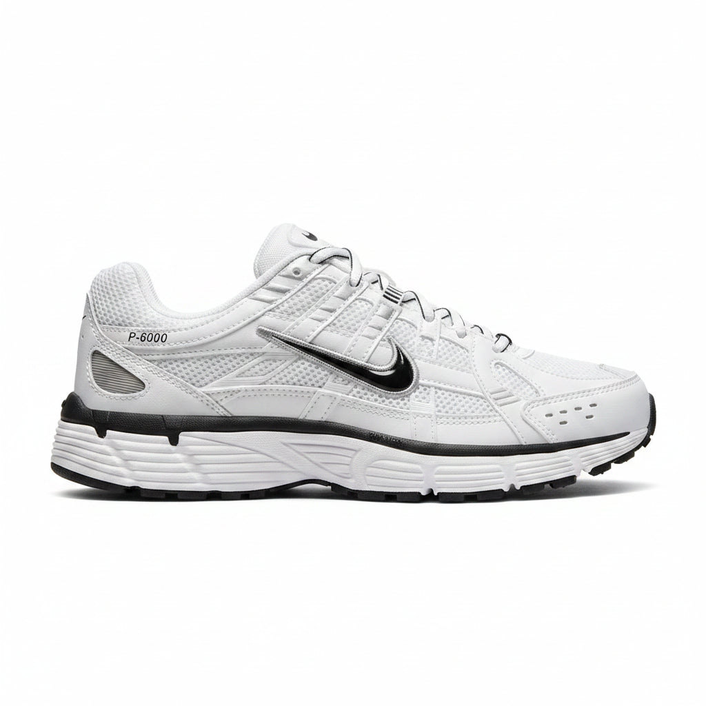 Nike P-6000 White Metallic Silver Black